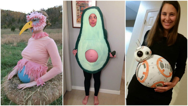 Беременные животы тоже наряжаются на Хеллоуин