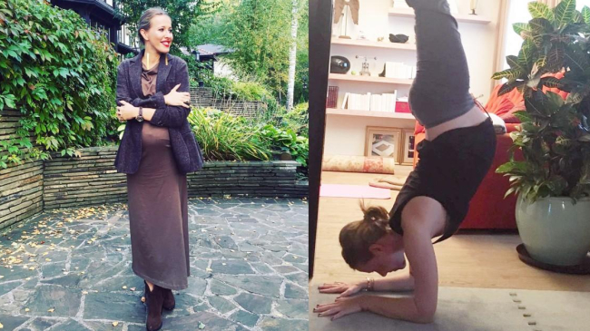 O mămică extremă! Kseniya Sobchak practică yoga și în ultimele zile de sarcină