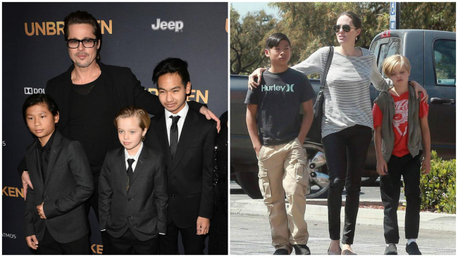 Двое из шести детей Джоли и Питта хотят остаться с отцом