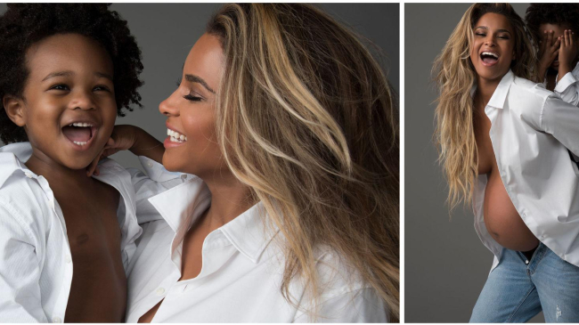 Cât o mie de cuvinte! Ciara a pozat nud, însărcinată în ultimul trimestru