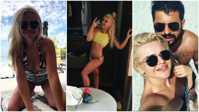 Daniela Burlac pozează sexy pe o plajă exotică