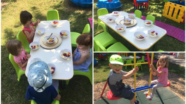 Gustări în aer liber! Cum sunt feriți de căldura insuportabilă copiii dintr-o grădiniță din Chișinău