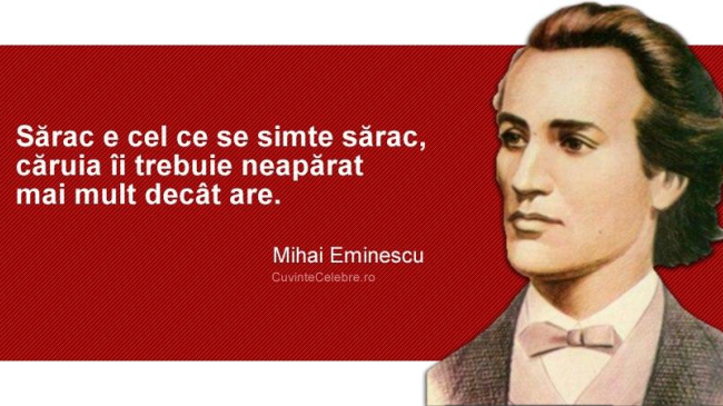 164 de ani, de la naşterea marelui poet Mihai Eminescu