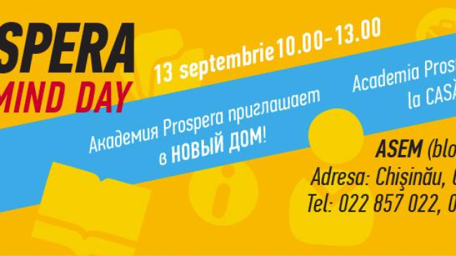 Academia Prospera și Academia de Studii Economice din Moldova invită la OPEN MIND DAY
