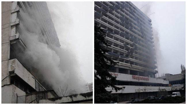 Incendiu la Hotelul Național