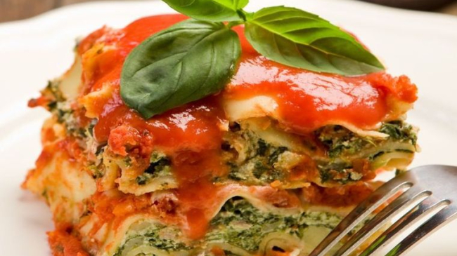 Lasagna cu spanac și pește