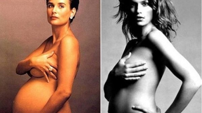 Insarcinate, goale si sexy! Vezi ce vedete au pozat nud pana in a 9-a luna de sarcina