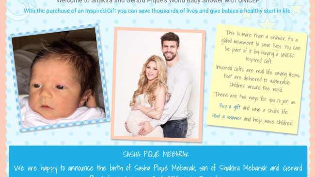 Шакира показала новорожденного сына