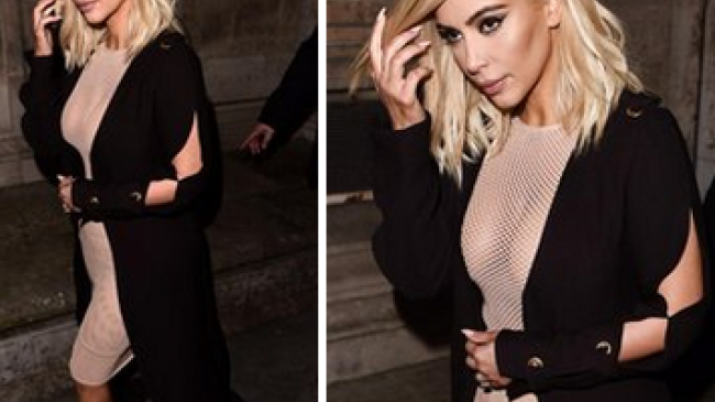 18+: Ким Кардашьян и ее «голое» платье на Неделе моды