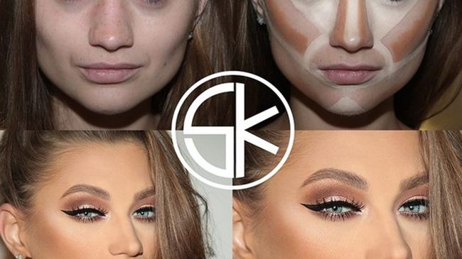 Девушки до макияжа и после