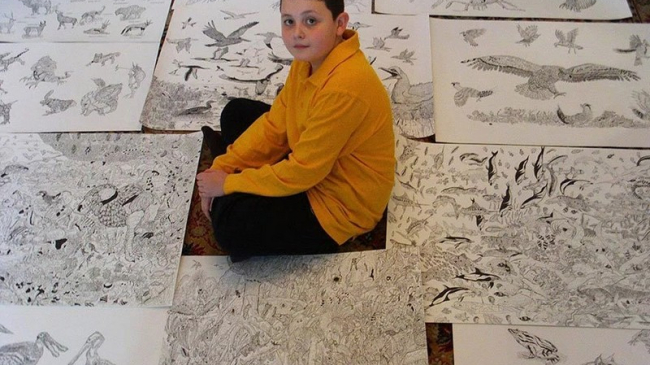 Этот 11-летний мальчик создает удивительные картины! Достойный наследник Леонардо да Винчи