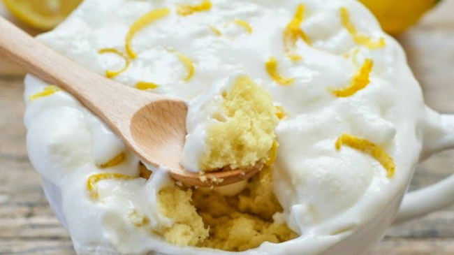 Лимонный пирог в кружке из микроволновки