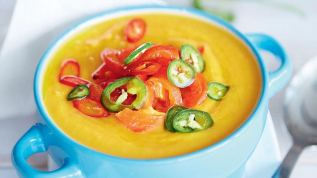 Тыквенный суп-пюре с запеченным сладким перцем