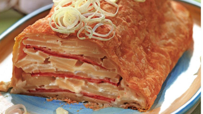 Картофельный пирог с ветчиной