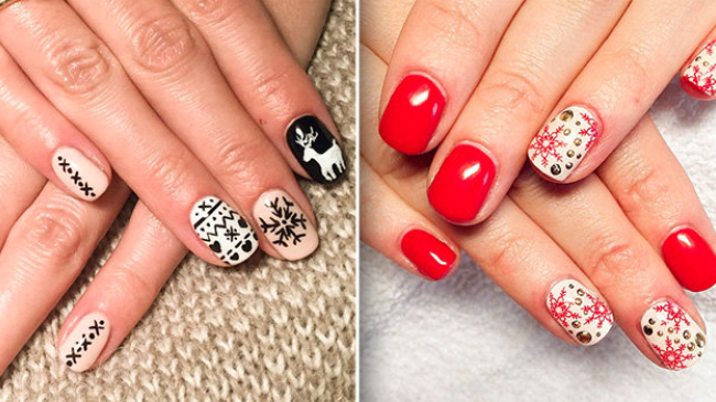 Fulgi și brăduți: 35 de idei pentru manichiura de Revelion