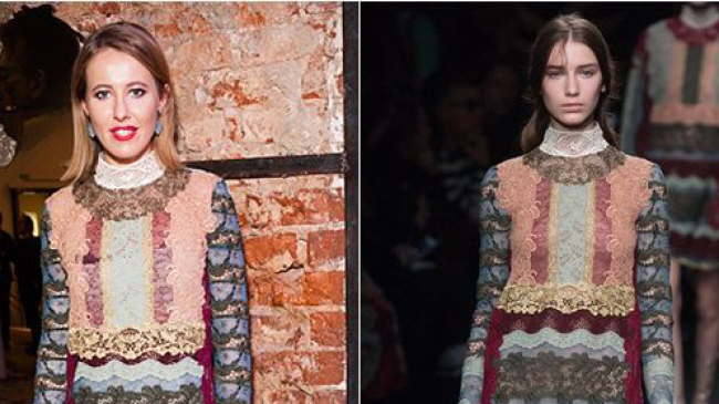 Платье Собчак за полмиллиона рублей сравнили с «половичком»